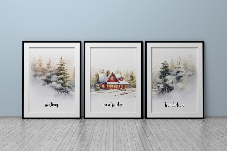 Winter Wonderland Prints Set of 3 Winter Landscape Prints Winter Forest ...