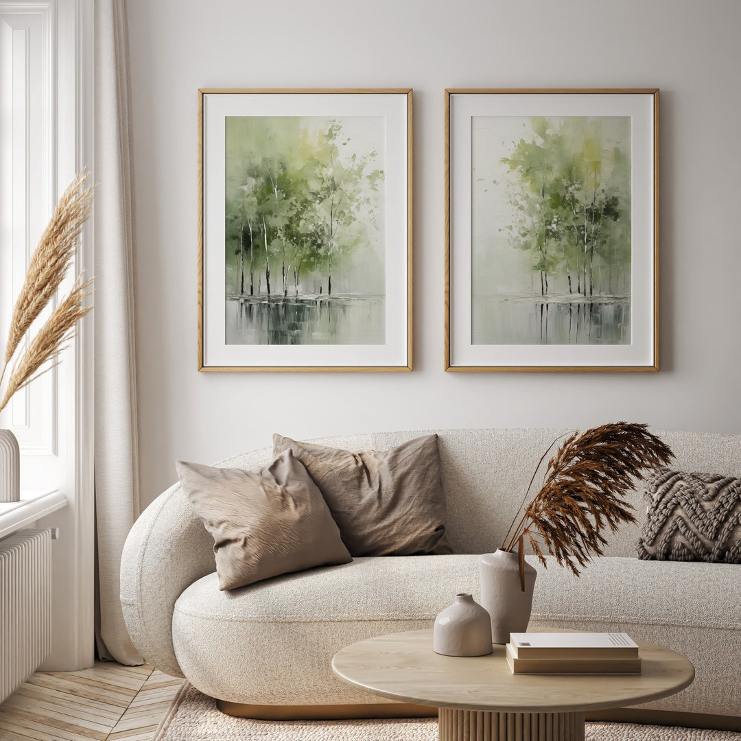 Sage Green Wall Art Sage Green Wall Prints Abstract Wall Decor Nature ...