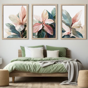 Tropical Prints 3 Piece Wall Decor Botanical Prints Colorful Tropical Leaves Printable Tropical Plants Art Modern Botanical Gallery Wall Art