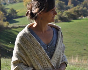 Étole tissée main en laine de nos Alpagas