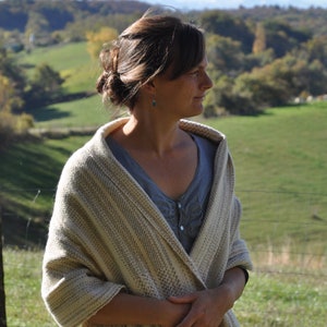 Hand-woven stole in wool from our Alpacas