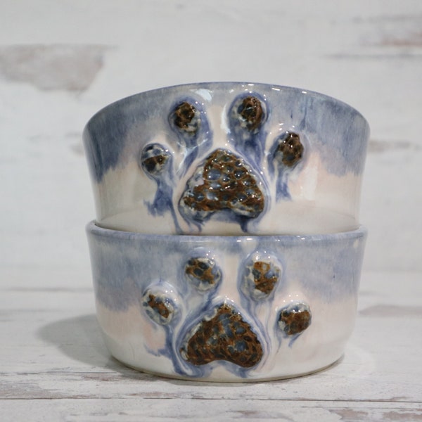 Zwei Tierschalen, Steinzeug Schale, Hundeschalen, HaustierSchalen, Haustier WasserSchalen, Haustier Geschenke, Keramik, handgemachte Keramik Schüsseln
