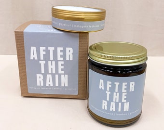 Soy Wax Scented Candle: After the Rain - woody citrus scent candle, home decor candle, self care, spring candle