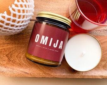 Asian Inspired Soy Wax Scented Candle: Omija - clean fruity scented candle, Korean candle, Korean gift, home decor gift, self care gift