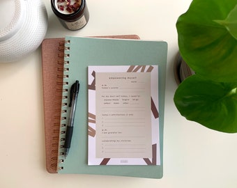 Empowering Myself Notepad, five minute daily self care notepad, self care gift, self development, mental health motivational stationary