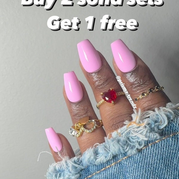 Solid color nail sets: Buy 2 get 1 free