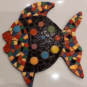 Kit mosaïque Poisson création artisanale en pâte de verre