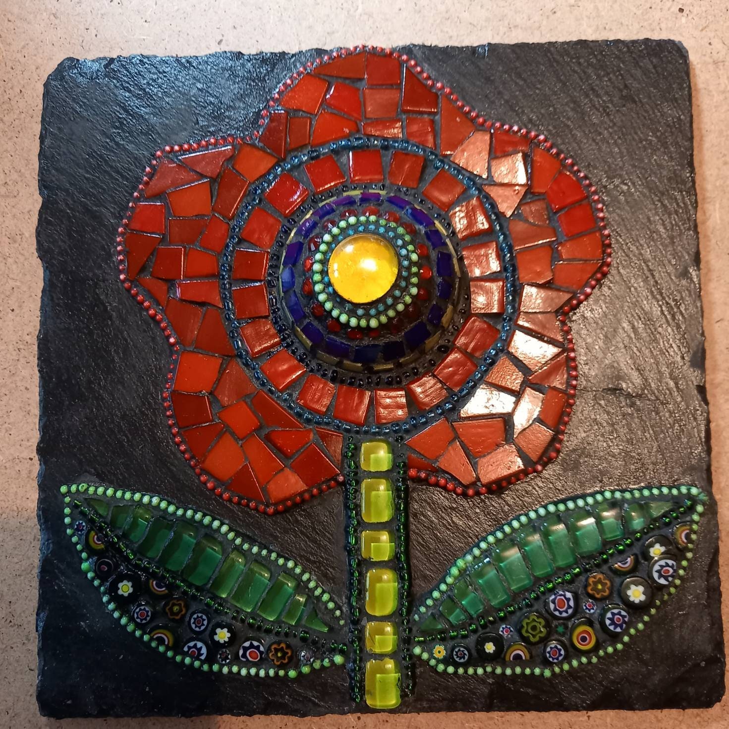 Mosaïque Petite Fleur Multimatériaux