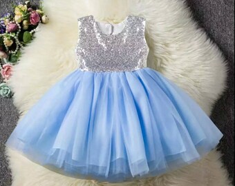 baby girl blue occasion dress