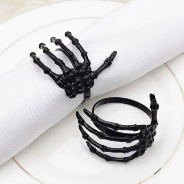 Skeleton Napkin Holder, Halloween napkin Holder, Skeleton Hand Napkin Holder,  Skeleton Napkin Ring, Napkin Ring, Halloween napkin Ring