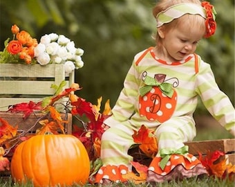 Hatoys Halloween Outfit Set Baby Boy Girl Pumpkin Print Top Blouse Pants Cap