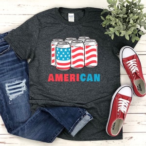 AmeriCan 4th of July Shirt Funny July 4th Beer Drinking Tee | Etsy