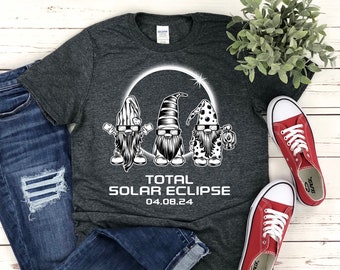 Solar Eclipse Gnomes 2024 Shirt | Cute Eclipse For Youth Kids | Path Of Totality Matching | Great American Eclipse | Tank Top | Sweatshirt