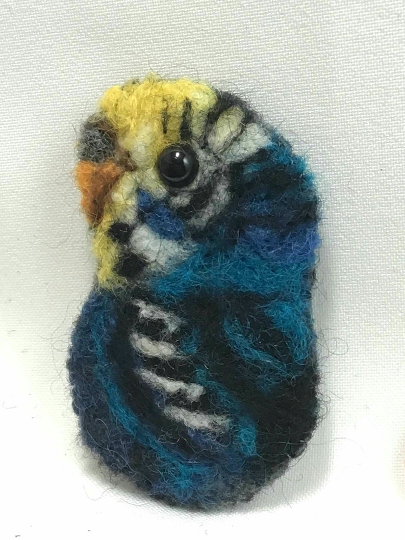 Needle Felted Brooch Parakeet