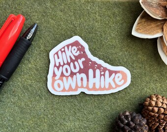 Hiking stickers, camping sticker, water bottle nature stickers, mountain travel stickers, hiking gifts, cool outdoor aesthetic computer