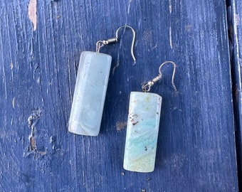 Handgemachte Aqua Stein Ohrringe