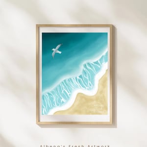Möwe Ozean Wand Kunst | Druckbare Digitale Kunst