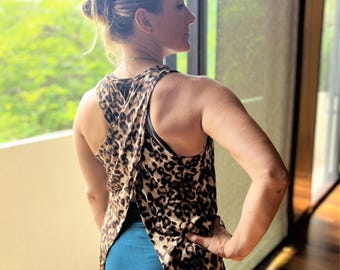 Leopard Cross-Back Tank | Soul Embodied | Finding Your Freestyle Top | FYF Apparel | Pole, Dance or Floor Work Shirt