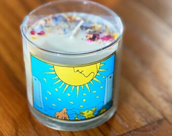 DER MOND Ritualkerze | 6 Unzen Tarot-Kerze | Heiliger Raum | Vorsätzliche Werkzeuge | Finden Sie Ihren Freestyle | Schwarzer Pfeffer Orange & Patchouli