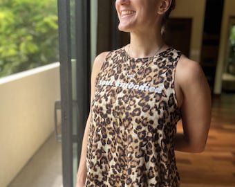 Leopard Cross-Back Tank | Seele verkörpert | Finden Sie Ihr Freestyle Top | FYF Bekleidung | Pole, Tanz oder Floor Work Shirt