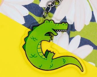 Green Alligator | silly reptile keychain