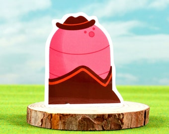 Wild West Worm, Cowboy Sticker, 2.5" Glossy