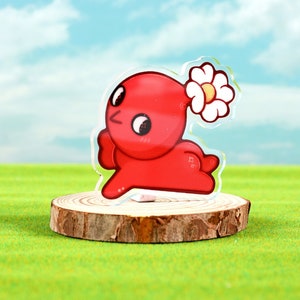 Red Pikmin Acrylic Pin, Yellow Pikmin Acrylic Pin, Blue Pikmin Acrylic Pin, 2.5", Cute Charm, Video Game Gift
