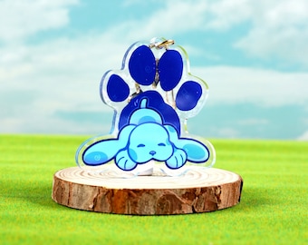 Blues Clues Dog Keychain, Sakura Holographic Acrylic, Pawprint