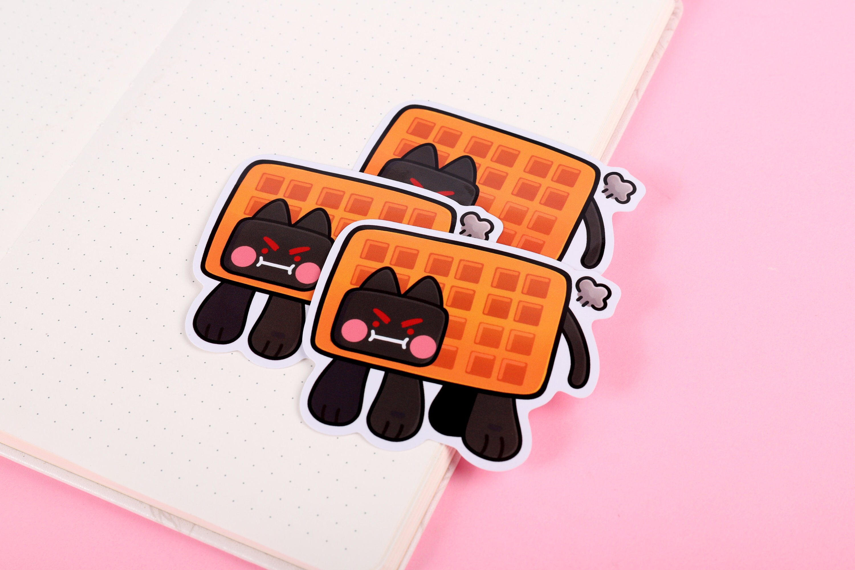Nyan Cat and Tac Nayn Stickers, Poptart Cat, Waffle Cat, 3