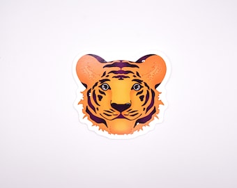 LSU Tigers Removable Car Decal - 5x6 Inch Ultra Cling Window Sticker (NCAA Licensed)