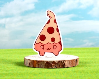 Glossy 2.5" Pizza Dog Sticker, Pizza Pup Sticker, Pepperoni Pizza, Silly Journal Sticker