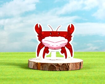 Glossy 2.5" Crab Sticker, Crustacean Sticker