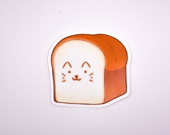 Cat Loaf Sticker – Toasted Bread Face, Dishwasher Safe Decoration