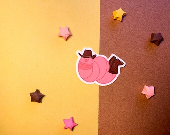 Wild West Worm Die Cut Sticker