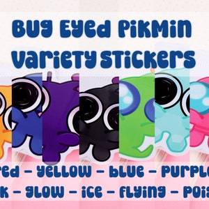 Bug Eyed Pikmin Stickers, Pikmin Sticker Set, 3&quot; Vinyl Stickers