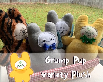 Grump Pup Plush, Minky Fabric Plush