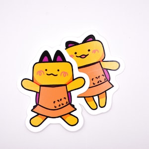 Snail Cat Jumping Stickers, Die cut Stickers
