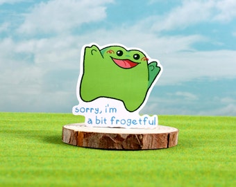 Glossy 2.5" Sticker, Frog sticker, Frogetful Pun
