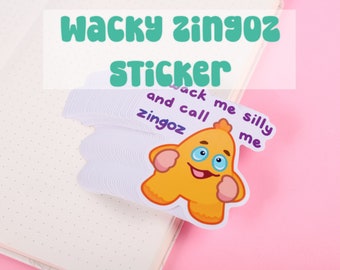 Wack me silly and call me Zingoz, Wacky Zingoz Webkinz, 3&quot; vinyl sticker