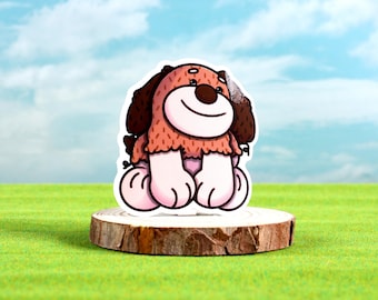 Glossy Dog Sticker, Cheeky Webkinz Style (2.5 inch)