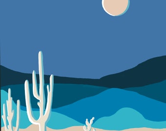 Night Desert 8.5 x 11 Art Print