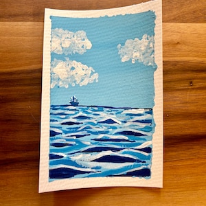 Blue Boat original  Painting