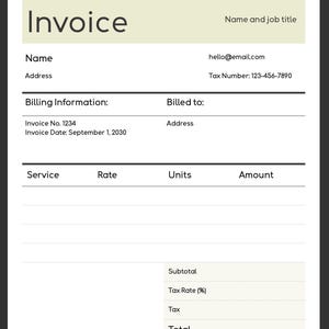 Editable Invoice Template | Downloadable Invoice Design | Professional Invoice PDF | Customizable Billing Template