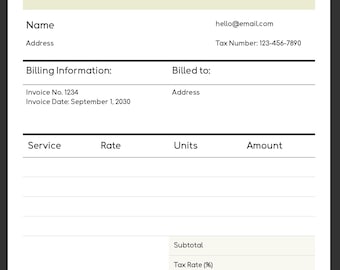 Editable Invoice Template | Downloadable Invoice Design | Professional Invoice PDF | Customizable Billing Template