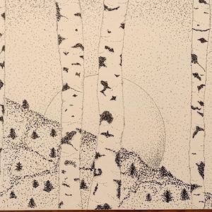 Aspen Sunset Black and white 8.5 x 11 Print