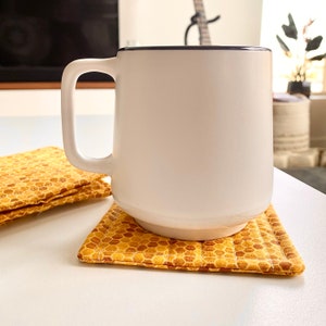 Pack of Four Honeycomb Quilted Fabric Coasters