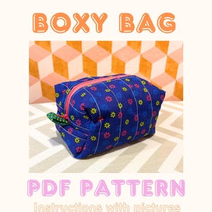 Makeup Bag Cosmetic Boxy Bag PDF Tutorial with instructions and pictures