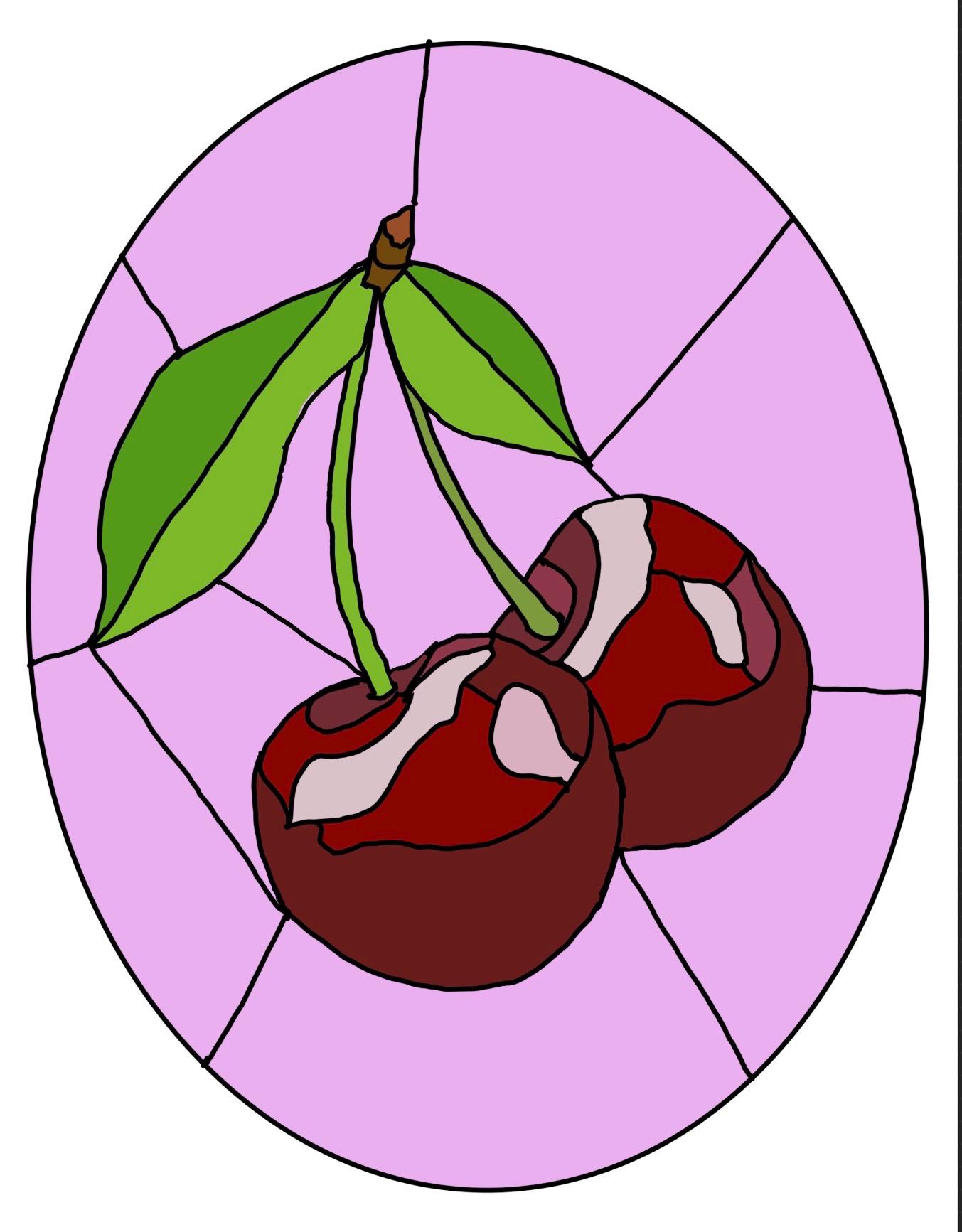 Cherries Stained Glass Pattern PDF Printable Download - Etsy