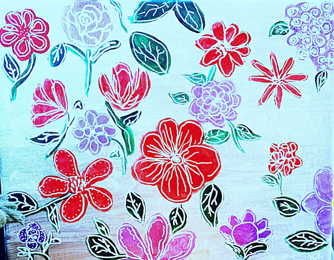 Abstract Flower Line Painting - Etsy