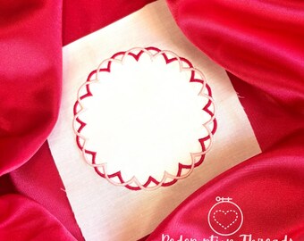 Scalloped Circle Frame Embroidery Design, Valentines Day design, Monogram embroidery frame design, Machine embroidery frame, circle monogram